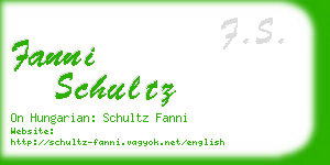 fanni schultz business card